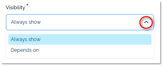 Field visibility dropdown menu highlighted.